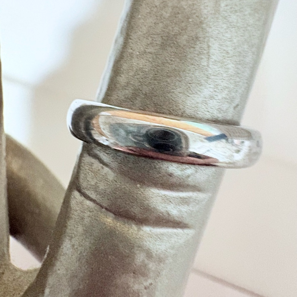 Simple White Tungsten Carbide Wedding Ring - Minimal Dome Band Size 9